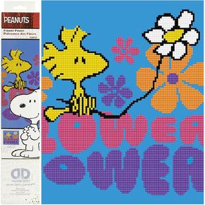 DIAMOND DOTZ Flower Power (Peanuts) Snoopy Diamond Painting Kits for Adults - Diamond Art Kits a Relaxing Creative Craft Kit with Dotz Gems 14"x 12.5"