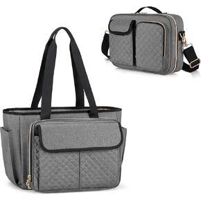 LUXJA Teacher Bag with Bible Cover Case, Gray