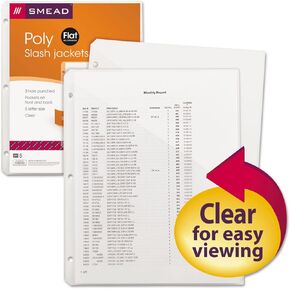 SMEAD 89506 منظم بولي سترات السترات البولي بروبيلين واضحة 5/حزمة