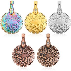 Yarn Cutter Pendants 5 Pcs Vintage Thread Cutter Metal Yarn Cutter Thread Disconnector Round Yarn Cutter Pendant for DIY Sewing Tools Knitting Supplies (Gold, Silver, Copper, Dazzle Color)