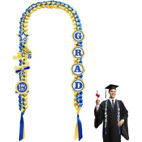 Graduation Leis Class of 2025, Money Leis for Graduation 2025 with Glitter Pin, Handmade Braided Graduation Ribbon Leis, Graduation Gifts for him her Congrats Grad