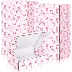 24 Pack Pink Bow Bow Box Coquette Bow Box Box Accorted Cardboard Box Mailers to Packaging Gift Wrap Craft Small Business ، 6 × 4 × 2 بوصة