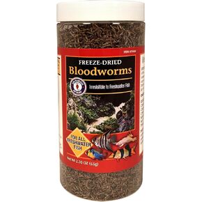 San Francisco Bay Brand Freeze-Dried Bloodworms Fish Food - All Natural High Protein Treat for Freshwater Fish, Bettas, Tetras, Barbs, Catfish, Aquatic Amphibians - Betta Fish Food - 1.13 oz (32g)