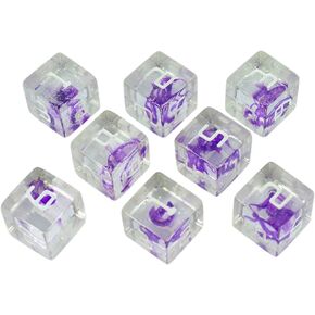 Starfarer Sci -Fi D6 Dice - 'Wormhole' - شفاف مع دوامات أرجوانية