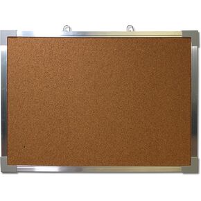 Flipside Products 18" x 24" (1.5' x 2') Cork Bulletin Board, Silver Aluminum Framed, Message and Vision Board, Memo Pin, Hanging Wall Mounted