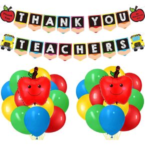 Thank You Teachers Banner We Appreciate You Banner Teachers Appreciation Week Decorations Teachers Day Party Decorations Supplies