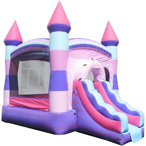 Inflatable Bounce House with Slide for Kids 12 x 12 x 18 Foot - Backyard Building Block Combo Bouncer, Outdoor Toys, Jumpers for Kids - includes: Blower, Stakes, and Storage Bag