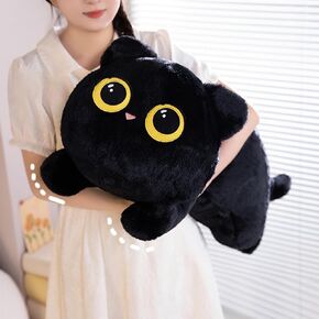 Peach Cat 35.4 "Long Cat Plush Pillow Cute Kitten Plushed Plushies Toy Gifts for Kids Black