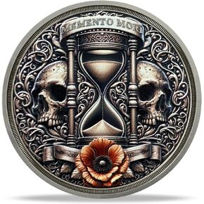 Memento Mori Coin Skull Challenge Coin Daily STOIC Therkender Tokender Token EDC COINS HOPTS HOWERGLASS SKULLANGE TRALLIBLE MEDALLION MEDALLION مع شجرة الحياة