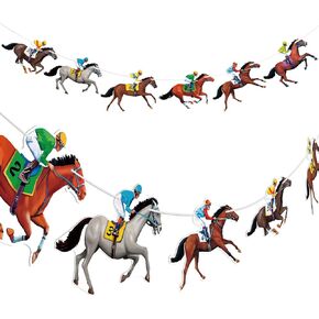 4psc Kentucky Derby Horse Banners Horse Racing Banners Horse Garland Garland Horse Racing Decorations for Birthday Party