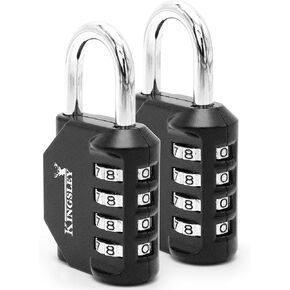Kingsley Locks Locker Locks, Combination Spin Dial Locks for Gym and School Lockers, 1 Pack, Black