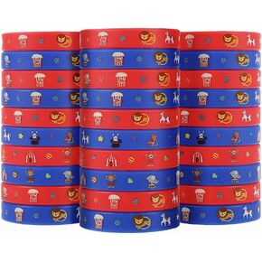 Cleverplay 24 Pack Circus Wristbands Bracelets ، عيد ميلاد الزخرفة Cirnival Circus Party Favors للأطفال