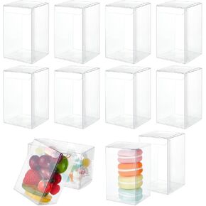 Benecreat 72pcs 2.3x2.3x4inch Party Party Tavor Box Taff Gift Box مع فيلم مغطى بديكور حفل الزفاف ، Choclates ، Candy Cookies ،