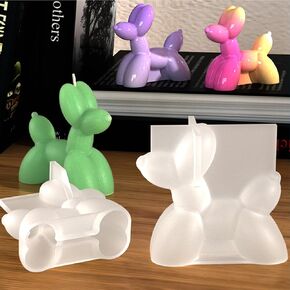 قالب سيليكون الكلب البالون ، 2pcs mini 3d البالون راتنج الكلب الراتينج ، لطيف الكلب جرو القالب للديكور المصنوع يدويًا - قوالب الخبز ديي شمعة مفتاح صابون صنع قوالب