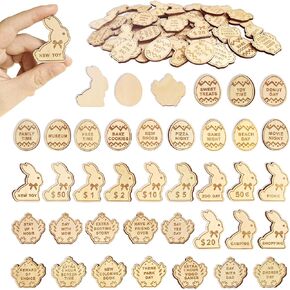Kids Daily Chores Behaviors Reward Tokens for Kids Girls Toddlers - 36 Wooden Game Tokens System and 3 Extra Blank Prize Tokens for School, Class, Family Game Night, Birthday Party