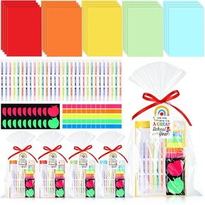 20 Sets Teacher Appreciation Gifts Thank You Gifts for Teacher with A5 Lined Paper Notebooks Highlighters Gift Cards Clear Bags for Women Men School Graduation Retirement Birthday Supplies