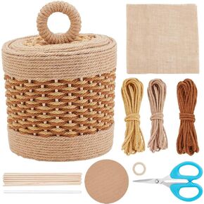 FreeBloss Macrame Stasket Kit DIY Macrame Kit للمبتدئين دروس الفيديو التعليمية سلة النسيج Craft Adults Macrame Craft Kit for Gift