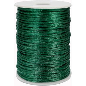 FQTANJU Satin Rattail Nylon Cord, 300 Feet 2mm Beading Satin String for Chinese Knotting, Arts and Crafts, Jewelry Making,Macrame Bracelets, Necklaces (Brown)