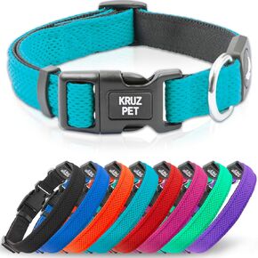 Kruz Original Heavy-Duty Adjustable Dog Collar - Ultra Soft Padding, Lifetime Durability, Comfortable Collar for Large, Medium, and Small Dog Breeds (Pink/Medium)