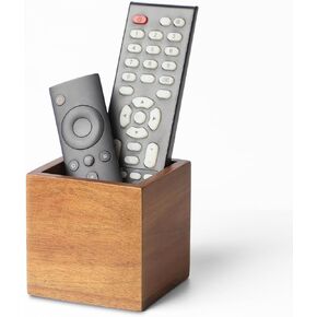 حامل التحكم عن بُعد Caddy ، Farmhouse Acacia Wood TV Holder Remote ، Caddy Obintage Desk ، منظم عن بُعد (Brown for 3+ عناصر التحكم عن بُعد)