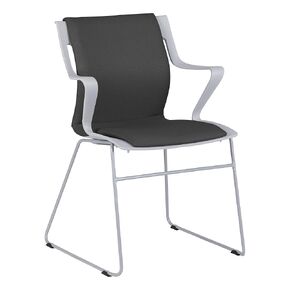 Learniture Cascade Sled Base Office Guest Chair with Arms for Training, Conference, Meeting Rooms, and Waiting Areas 18" H (Set of 2)
