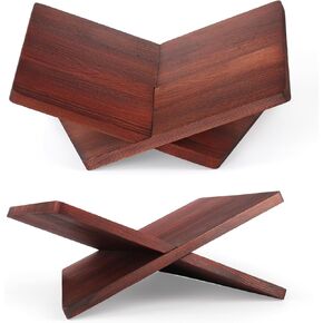 Wood Book Stand for Reading - 15 ° Angle Book Display Stand for Cookbooks و Textbooks و Sheet Music and Magazines (Black)