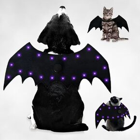أربعة أنماط من زي الكلب الإضاءة ، أضيئ زي الكلب الهالوين ، 20 LED Dog Bat Wings Assplay Cosplay Costume with Lights ، Halloween Halloween Hights Homiving