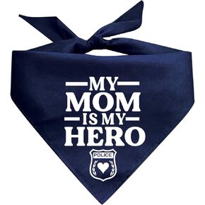 My Mom is My Police Hero Triangle Dog Bandana (Assorted Colors)