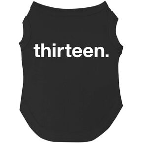Thirteen 13th Birthday Dog Tee Shirt Sizes for Puppies, Toys, and Large Breeds (Black, Small 1037)
