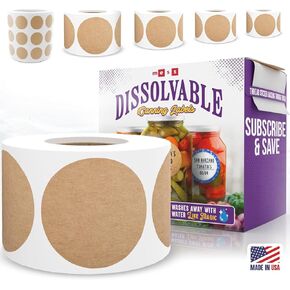 Mess Selsolvable Canning Labels - 200 Kraft 2 "ملصقات جرة ماسون قابلة للإزالة للجرار والحاويات والمربى محلي الصنع وتخزين الطعام