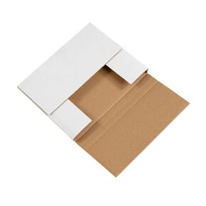 Aviditi M1181 Corrugated Easy-Fold Mailer, 11-1/8" Length x 8-5/8" Width x 1" Height, White (Bundle of 50)