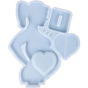 1 PC Resin Picture Frame قوالب ، شكل أمي الحامل قوالب الايبوكسي السيليكون للاحتفالات بالذكرى السنوية عيد ميلاد ، قالب إيبوكسي فريد من نوع