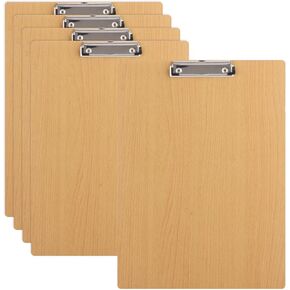 Mivide 5 Pack Clipboards كبيرة كبيرة ، 12.5 x17.2 بوصة من المكتب المكتب الخشب الخشب الكوميدي ، الحرف ، الحرف القصاصات مع مقطع منخفض ، حافظة مع تعليق للفنانين ، رسم ، رسم