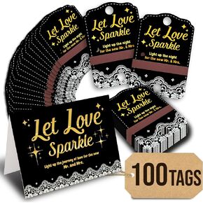 100 PCS علامات الزفاف - دع الحب حفل زفاف إرسال علامات لحفلات الزفاف الذكرى السنوية المشاركة
