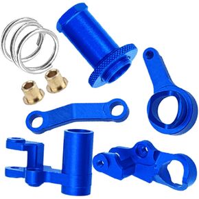 RC Steering Bellcranks ترقيات جزء من 1/10 4WD SLASH/ROSTLER/Stampede/Hoss 4x4 VXL ، RINK Bellcranks التوجيه الألومنيوم مع محامل الكرة ، استبدل #6845x ، Navy Blue