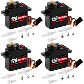 4pcs 12g Micro Servo Motor Digital Servo RC Servo Metal Gear for 1/24 SCX24 Car Boat Modrage