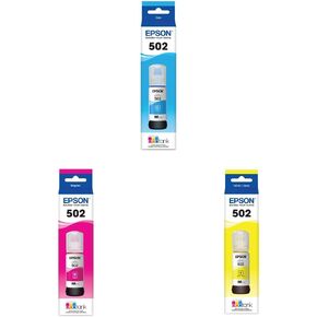 EPSON T502 ECOTAND Ink عالية السعة عالية السعة الزجاجة Cyan & Epson T502 Ecotank Ink عالية السعة عالية السعة Magenta (T502320-S) T502 Ecotank حبر عالي السعة العالي الصفراء