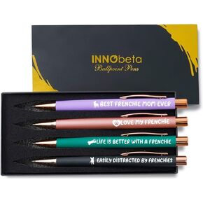 هدايا البلدغ الفرنسية Innobeta: مجموعة القلم من الكلب من 4 - هدايا أمي بلاده الفرنسية للنساء ، مثالية لعيد الأم ، عيد الميلاد ، عيد ميلاد