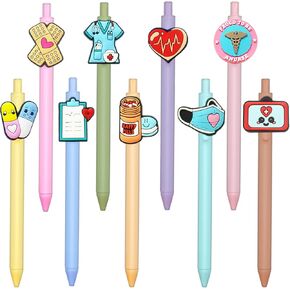 9 PCS ممرضة أقلام إكسسوارات ممرضة لطيفة للعمل ، المساعدين الطبيين ، طلاب التمريض ، عمل هدايا تقدير هدايا العمل الجمالي للممرضات الجمالية