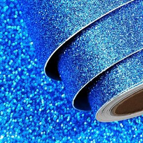 Funstick Royal Blue Glitter Cardstock 15.8 "x78.8" Blue Glitter Paper Stock Stockly Sparkly Card Forcl