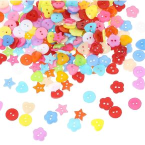 400 PCS أزرار القلب الصغيرة المتنوعة للحرف اليدوية ، زر ملون للحرف اليدوية ، أزرار خياطة من زهرة قلب زهرة الجولة ، الزخرفة الزخرفة يدويًا زر التزيين للرسوم المصنوعة من الحرف اليدوية.