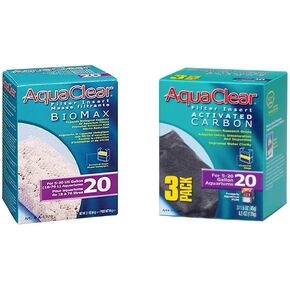 Aquaclear 20 جالون BioMax منشط الكربون ، أحواض السمك 20 جالون ، 3 عبوات