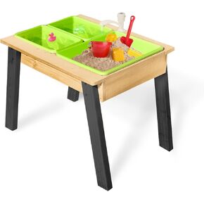 Kids 3 مجموعات Rushing River Falls Sensory ، Playset طاولة الرمال الخشبية للأطفال ، ألعاب خشبية في الهواء الطلق يلعب المائية منسوبًا للبنين والبنات ، طاولة النزهة لمطاولة الفناء الخلفي في الهواء الطلق (Natural3)
