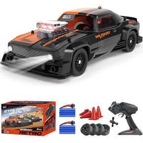 Dollox 1/16 RC Drift Car – 50+KM/H High-Speed 4WD, 2.4GHz Remote Control, Dual Batteries, LED Lights, Extra Drift Tires – Racing Toy & Gift for Boys & Adults