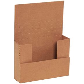 Aviditi Brown Kraft Easy-Fold Mailing Boxes, 7 1/2 x 5 1/2 x 2 Inches, Pack of 50, Crush-Proof, for Shipping, Mailing and Storing