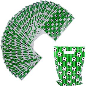 أكياس هدايا كرة القدم 30pcs ، أكياس كرة قدم جيدة مع مقابض ، حقيبة حفلة كرة قدم بلاستيكية ، حقيبة Goody قوية لكرة القدم للوجبات الخفيفة ، الحلوى والفواكه ، إلخ ؛ تفضلات علاجات كرة القدم لصالح الحزب تحت عنوان كرة القدم (الأخضر)