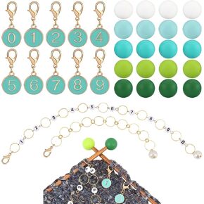 COGCHARGER DIY Knitting Tool Sets 32Pcs Including Alloy Enamel Crochet Stitch Markers Knitting Row Counter Chains Silicone Knitting Needle Stoppers for Knitting Project（Pearl Pink） in Kuwait