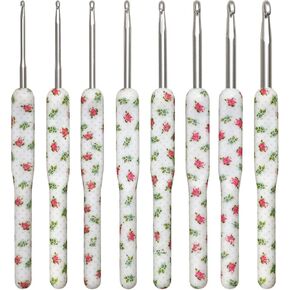 Koknit Crochet Hooks Kit - 8 قطع مجموعة من الإبر الكروشيه الطويلة مع قبضة مطاطية ناعمة ومريحة و 8 أحجام الخطاف - إمدادات الحياكة والكروشيه للمبتدئين ، مريحة/سهلة الاستخدام