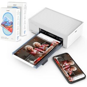 Liene 4x6 '' Photo Printer Bundle (100 pcs +3 ink ink cartridges) ، طابعة صورة Wi-Fi لـ iPhone و Android والهاتف الذكي والكمبيوتر والعلبة ، المحمولة للاستخدام المنزلي