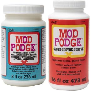 Mod Podge Dishwasher Safe Waterbased Sealer, Glue and Finish (8-Ounce), CS15059 Gloss, 8 Ounce & Gloss Waterbase Sealer, Glue (16-Ounce), CS11202 Finish, 16 oz